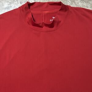 Nike Tiger Woods Polo Shirt Mens 2XL Red Mock Neck Vapor Golf Sunday Red BQ6724